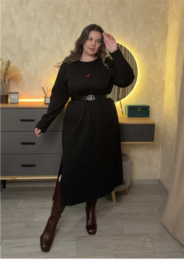 Арт. Платье черное #97385002 Большие размеры, плюс сайз, plus size, обзоры, женские вещи, стиль, образы, WB, Wildberries #wildberries #wb #обзор #плюссайз
