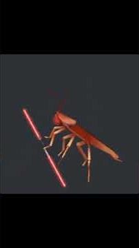 Spinning cockroach with a light saber gif