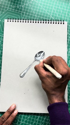 Master Metallic Shading: How to Draw a Realistic Spoon 🥄✨ #arttutorial #shorts