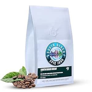 South Beach Epic Java Decaf Premium Gourmet Medium Roast | Pre-Ground Coffee, 100% Arabica | Ethically Sourced Peruvian Single-Origin | 12 oz Smooth & Balanced Ready to Brew