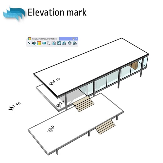 Have you tried the elevation mark in VisualARQ? Useful object to display dynamically the elevation of a point with a symbol. This is an Annotation object driven by a Grasshopper style (which uses a Grasshopper definition in the background, even though you don't notice it). #rhino3d #Visualarq #bim #flexiblebim #architecture3d #architecture2d #parametricarchitecture #softwarearchitecture #grasshopper3d #architecturaldrawings #freeformarchitecture #visualarqfeatures | VisualARQ | Facebook