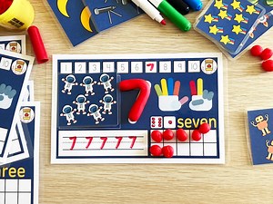 Tapis de pâte à modeler imprimables : pratique des numéros 1 à 10 pour les activités de maternelle préscolaire à domicile - Etsy France