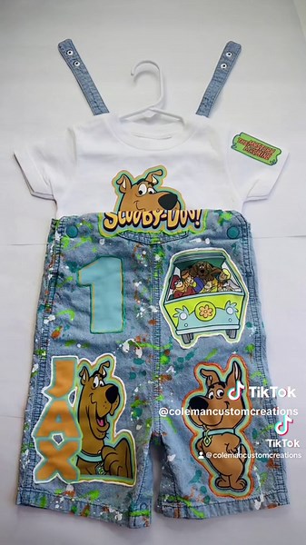 Baby Jax & his Custom Scooby Doo overalls! JAX takes ONE! #birthdayoutfit #birthdayboy #scoobydoo #customoveralls #Like #fyp #foryou #memphistn