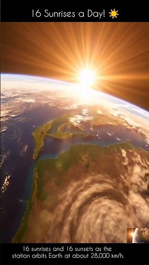 16 Sunrises a Day! ☀️ ISS Captures a Stunning Sunrise Above Earth #space