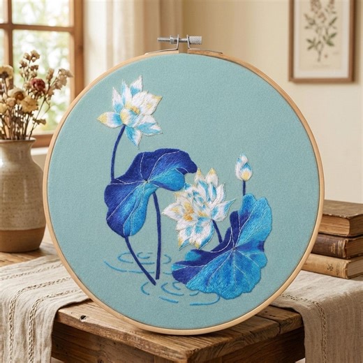 Chinese Floral Embroidery Hoop Art, Peony Orchid Lotus Wall Decor, Handmade Oriental Needlework - Etsy