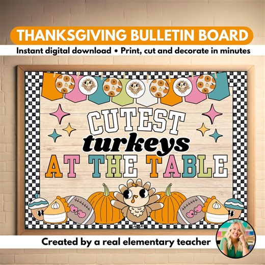 Thanksgiving Bulletin Board Kit Printable | Fall Classroom Decor for Teachers | November Door Display | Editable Fall Bulletin Board Set - Etsy