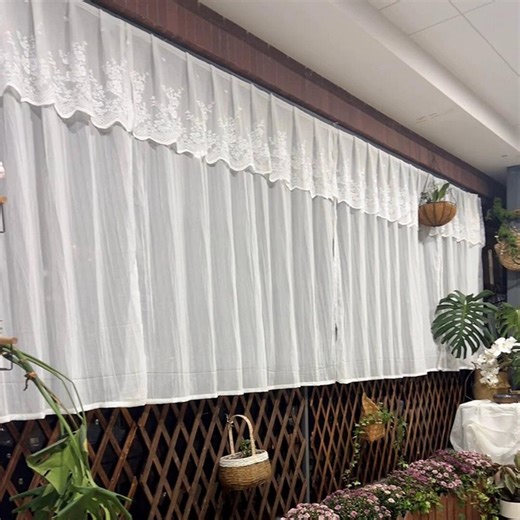 White Lace Cafe Curtain, French Cottage Curtain Panel, Soft Sheer Kitchen Curtain, Nursery Window Curtain - Etsy