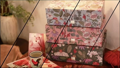 3-Piece Decorative Storage Boxes with Lids, Magnet and Ribbon, Blue, Green, Pink, Floral, Cardboard Paper Keepsake box Set, Photo Storage Box for Memory, Modern Stylish Home Decor