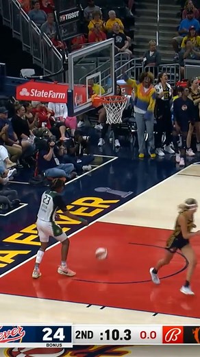 Victaria Saxton gets her first career points in the WNBA and makes it a triple! 👌 | Indiana Fever