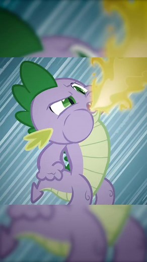 Spike the Strong Fire-Spitting Pony in MLP Cartoon
