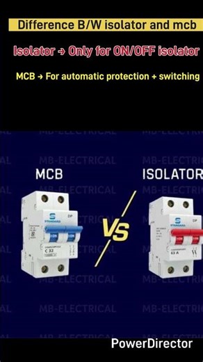 Difference Between Isolator and MCB | Isolator vs MCB Explained | Electrical Basics