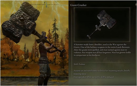 How to obtain the Giant Crusher colossal hammer in Elden Ring