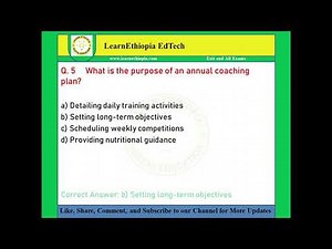Introduction and structure of coaching | Model Exit Exam Questions for Sport Science Exit Exam