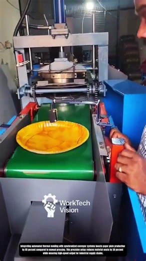Automatic paper plate forming and conveyor sorting in manufacturing unit