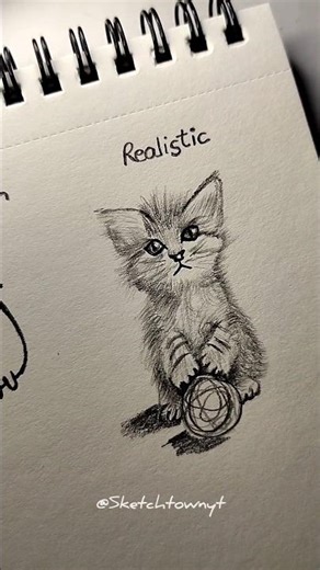 How to draw cat 3 ways ✏️#drawingtutorial #sketch #drawing #kitten #cat #cute #tutorial #fypviral