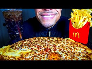 ASMR | CHEESIEST CHEESE PIZZA MCDONALD'S FRENCH FRIES | EATING SHOW MOUTH SOUNDS | NO TALKING MUKBAN