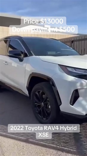 2022 Toyota RAV4 Hybrid XSE AWD🔥 Immaculate condition ✅ Features: ✅ Hybrid engine Great MPG ✅ All Wheel Drive (AWD) ✅ Sporty XSE trim ✅ Touchscreen infotainment system ✅ Apple CarPlay & Android Auto ✅ Backup camera ✅ Push button start ✅ Keyless entry ✅ Dual zone climate control ✅ Lane assist & safety sensors Only 45K miles • Sporty • Fuel-Efficient • Very Reliable FINANCING AVAILABLE! ✔️ ITIN accepted ✔️ Bad credit? No problem ✔️ No license needed ✔️ Any documentation accepted 📲 DM us now befo