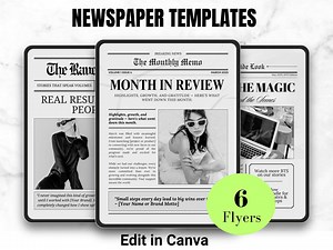 Newspaper Template for Business Launch, Editable Canva Announcement, Customizable Large Newspaper Design - Etsy