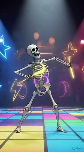 Dancing Skeleton Goes Viral 💀🔥 | Neon Dance Party