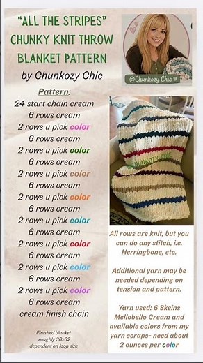 “All the Stripes” Chunky Knit Blanket Pattern!