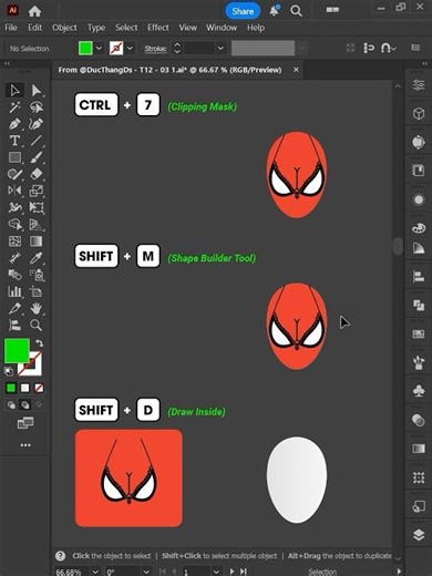 Adobe Illustrator 2026 Tips - Keyboard Shortcuts Related to Clipping Mask #ducthangds