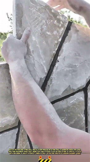 Installing & Laying Natural Stone for Wall Decoration #dailywork