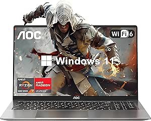 2025 Laptop with AMD Ryzen 7 5700U Processor(8C/16T, Up to 4.3GHz), 16.1“ FHD Display Laptop Computer with Backlit Keyboard, 16GB RAM 512GB NVMe SSD, WiFi 6, HDMI, USB3.2, Type-C, 53Wh Battery