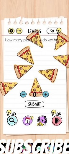 Brain test level 5 how many slices in these picture #gaming #braintest