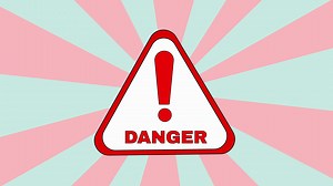Download Animated danger warning icon with rotating background for free