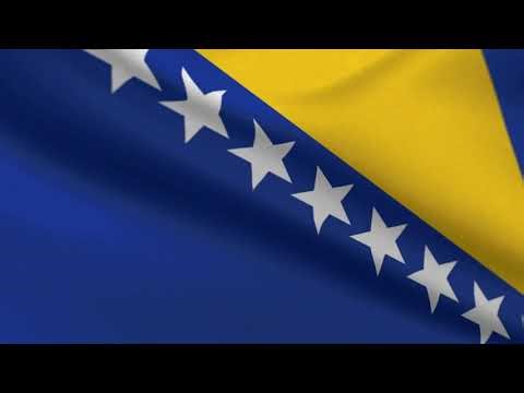 Bosnia Flag 5 Minutes Loop - FREE 4k Stock Footage - Realistic Bosnia Flag Wave Animation