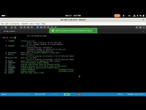 IM3270 -Macros: Record, Play, Repeat - Automate Mainframe Tasks (Linux 3270)