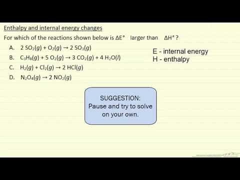 Enthalpy and Internal Energy Changes (Example)