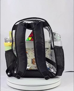 Clear Backpack Heavy Duty,17'' Transparent Bag See Through Backpack for College Work Travel Security,Purple