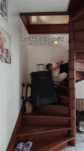J’ai fais croire à Romain que j’avais perdu les eaux 😂 #drole #famille #humour