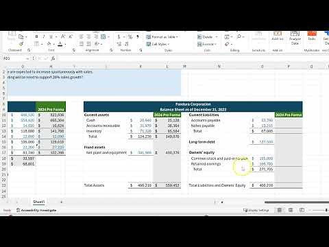 Percentage of Sales Forecasting to Determine External Funds Needed (EFN) and Internal Growth Rate [U