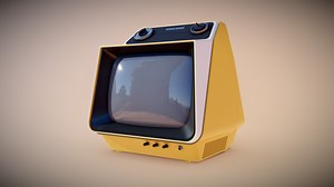 G. E. 1975 Space Age Retro Yellow T.V. - 3D model by Brandon Baldwin (@Hepatitis_Bee)
