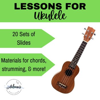 Ukulele Music Lessons - Unit to teach chords, plucking, and strumming