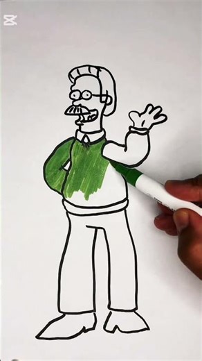 How to draw Ned Flanders step by step! 🎨 #art #thesimpsons #drawing #shorts