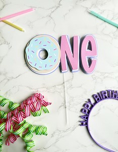 Donut ONE Cake Topper, First Birthday Party Decor - Etsy Canada