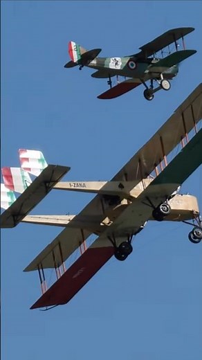 WWI Bomber & Fighter In Formation! - Caproni Ca-3 & SPAD S-XIII