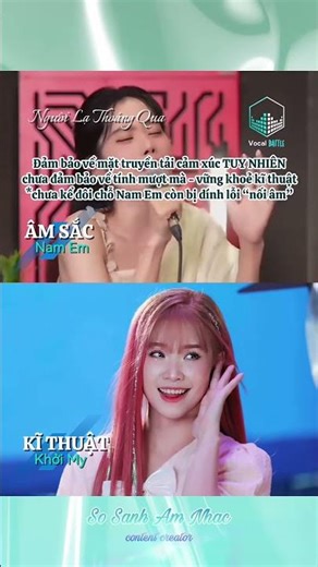 So sánh giọng của Khởi My và Nam Em..#sosanhamnhac #sosanh #vocal