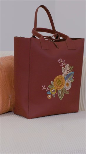 Embroidery with leather is so fun and simple once you know a few tips and tricks to make it go smoothly! Check out the #WeAllSew blog to learn more: https://bit.ly/3JoZFmA #berninausa #madetocreate #berninaembroidery #machineembroidery #berninalove | BERNINA USA