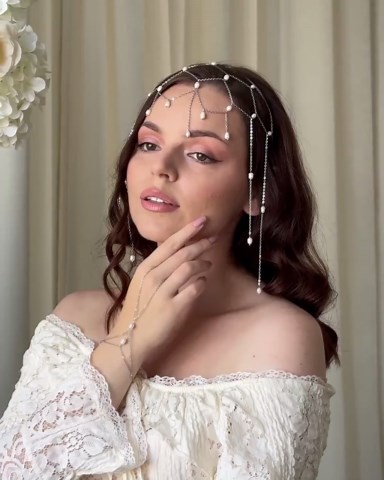 Metal Veil Headpiece With Freshwater Pearls, Bridal Face Chain Jewelry, Elegant Wedding Hair Accessory, Boho Festival Head Chain - Etsy