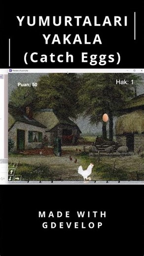 Make "Catch the Fallen Eggs" Game with Gdevelop #Shorts