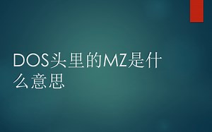 DOS头里的MZ是什么意思