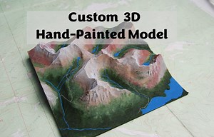 Custom 3D Mountain Model - Personalized Terrain Model - Hand-painted Wall Art - Etsy