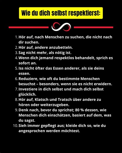 Wie du dich behandelst, zeigt anderen, wie sie dich behandeln dürfen #Selbstrespekt #Selbstwert