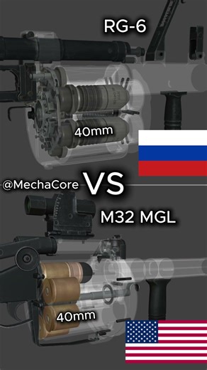 RG-6 vs M32 MGL; Firing Mechanism Revealed #3danimation #weaponanalysis #shorts
