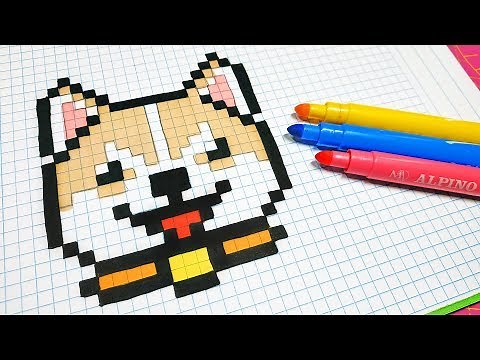 Handmade Pixel Art - How To Draw a Kawaii Dog #pixelart