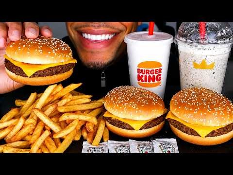 ASMR BURGER KING CHEESEBURGERS MUKBANG EATING SHOW NO TALKING
